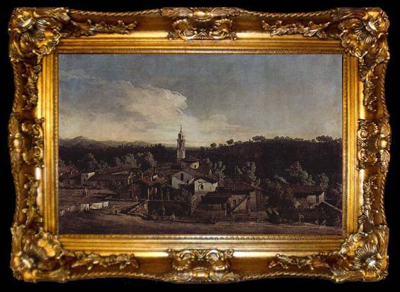 framed  Bernardo Bellotto Das Dorf Gazzada, Blick vom Suden, ta009-2